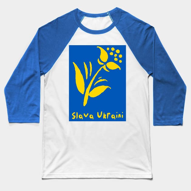 Slava Ukraini Baseball T-Shirt by katmargoli